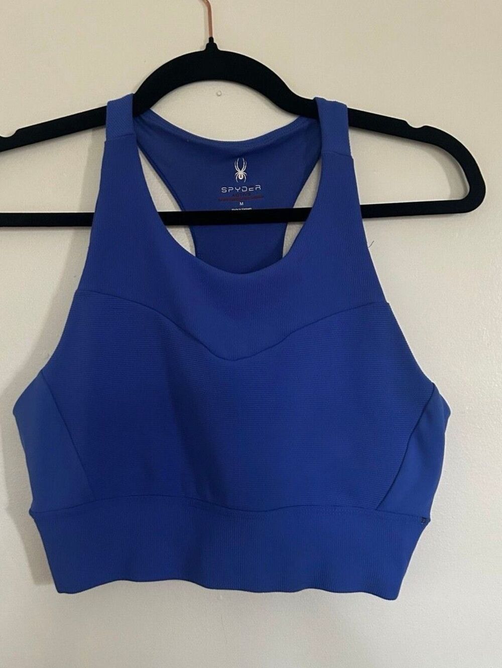 Spyder Active Blue Ribbed Racerback Sports Bra Tank Top Size Medium